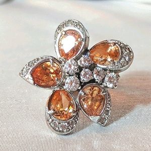 Topaz and Swarovski Crystal statement ring. 7